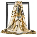 Malaysian Muslim square head scarf neck scarf custom leopard printed hijab for women