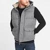 OEM wholesale custom high quality 100% polyester mens fleece puffer vest with hood down vests