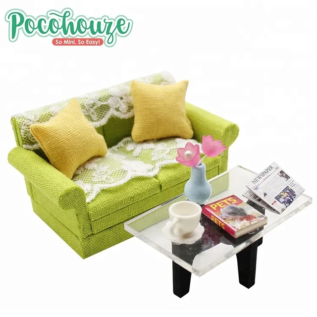 New design wholesale kids furniture toy Doll house living room miniature dollhouse furniture set