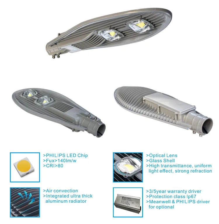 China Supplier aluminum LED street lighting lamps body 30w 50w LED street light
