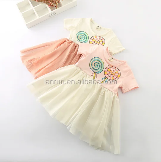 clothes , baby girl skirt children printed lollipop dress / baby