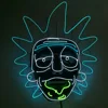 Halloween Funny Glowing Rick Mask EL Wire Cartoon Mask with Sound Activated Controller for Carnival Party Horror Mask