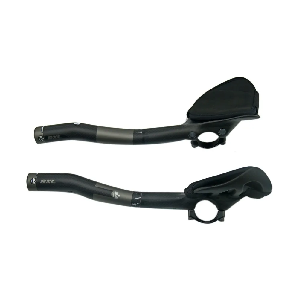 RXL SL Bicycle Carbon aero Bars TT Bar Ends Bicycle Handlebars Extenders Bicycle 3K Matte Gray 340mm Triathlon Bicycle Extender (6)