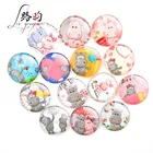 custom dome love pink hippo glass animal magnets for fridge souvenir