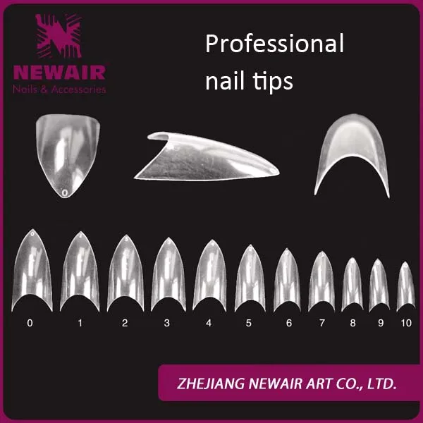 newair half cover nail tips clear french acrylic artificial