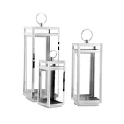 Modern decorative stainless steel candle lantern