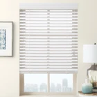 External White Faux Wood Venetian Blinds Adjusting Lights PVC Shutters