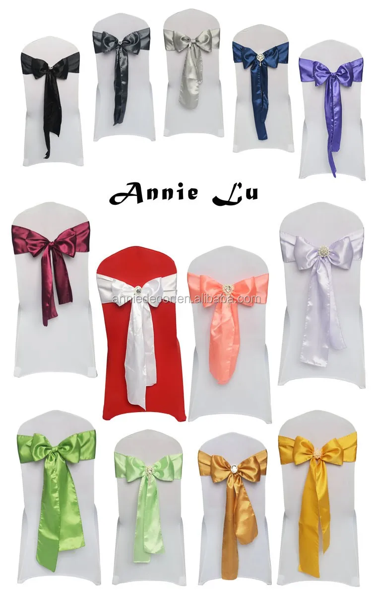 Satin Chair Sashes Ties Wedding Banquet Party Event Decoration Chair Bows