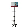 Cheap hat/sandal/spinning/wire mesh hook/cosmetic display shelves adjustable brand metal display racks with wheels