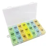7 fashion plastic pill container medicine 21 day compartment storage box pillbox 2019 braille Weekly holder monthly