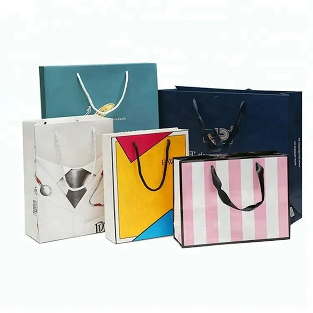 gift packaging jewelry shopping die cut handle paper bag