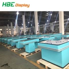 supermarket design retail cash register table checkout counter cashier desk with conveyor belt for sale