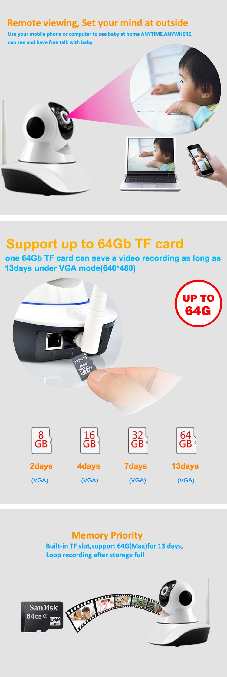 Quality assured new design pir sensor hd ip camera