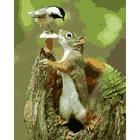 new squirrel oil painting pictures painting by numbers custom for painting living room wall art