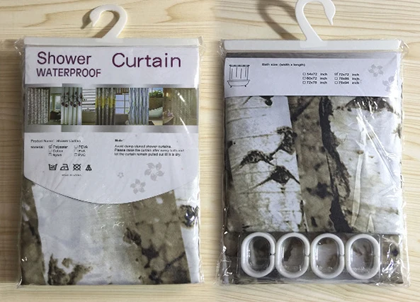 Amazon style polyester waterproof digital printing shower curtain