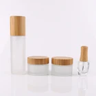 5ml 10ml 15ml 30ml oval shape frosted lip balm jar packaging clear cosmetic cream bamboo container jars for skin care