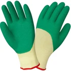 China Free Sample Women Safety Protect Yellow Polyester Lined 3/4 Rubber Latex Coated Gloves