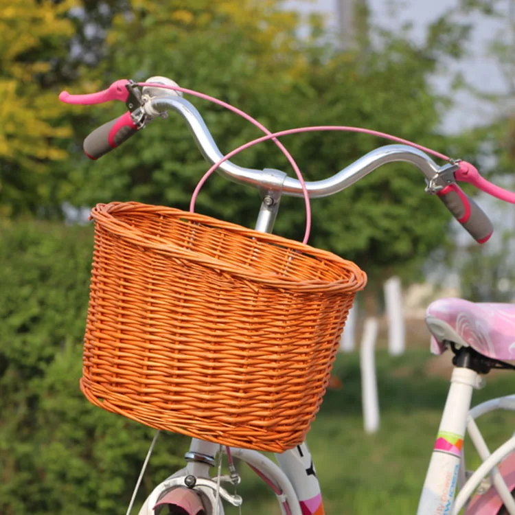 Съемный велосипед корзина Домашние животные Передняя плетеная велосипедная корзина для собак