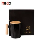 ceramic milk mug with lid and handle 301-400ml