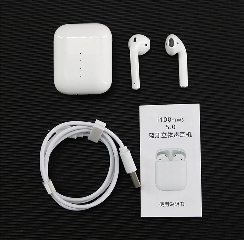 i100 Tws Waterproof Sensor Tap Touch control Casque Bluetooth 5.0 Wireless Earphone Support Wireless Charging - ANKUX.COM