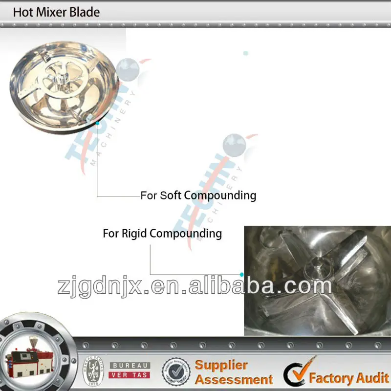 Hot Mixer Blade of Plastic High Speed Mixer Unit Heater and Cooler Mixer Machine PVC Compounding Mixer