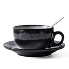 Home/hotel/restaurant 130/250ml coffee cup porcelain transmutation glazed black matte custom mug ceramic