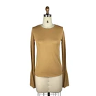 Spring young womens juniors long sleeve mustard yellow thin pullover sweater