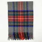 IMF Natural Scarf Checked Lady Shawl Scarf Pure Cashmere Scarves