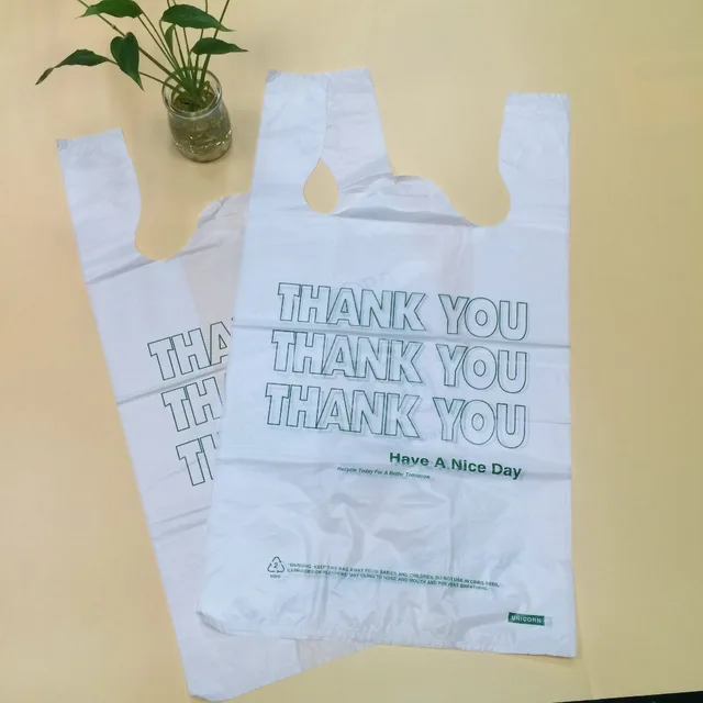 printed high quality wholesale sample hdpe plastic bags thank