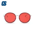 Vintage sunglasses wholesale oversized round shape pc+metal frame sun shade sunglasses cheap price sunglasses red lens