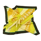 Unique Dragon Boat Race Square Scarves Yellow Festival Characteristic Shawl Printed Silk Scarf