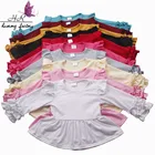 Fall boutique baby girls cotton t shirt kids clothing wholesale solid color