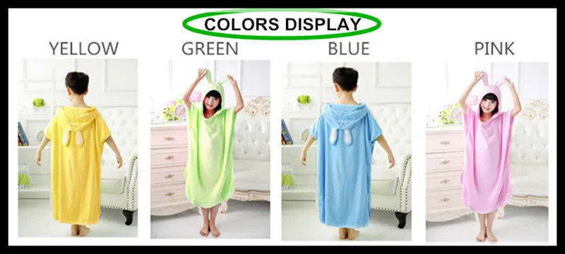 Cotton Bathrobe Hooded Pullover Beach Towel Robe 12