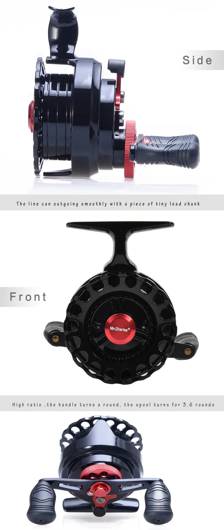 Carrete Lizard NND-H65 en entorno de pesca en hielo