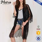 Ladies Summer Collection OEM Lash Out Black Sexy Lace Kimono