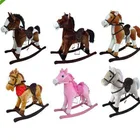wholesale children animal rider toy brown plush rocking horse
