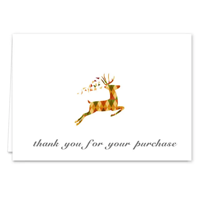 deer animal greeting thank you for your purchase card for gift