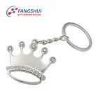 Souvenir women oem service crown shaped cz zircon keychain for sublimation