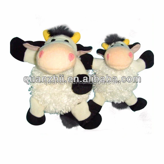 ce/astm standard valentine stuffed black cow plush toy for sale