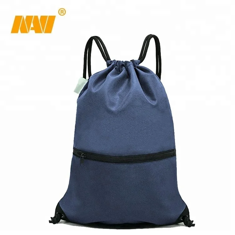 waterproof gym with front zipper pocket drawstring backpack bag