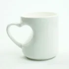 Promotional Gift Custom White Blank Color Love Ceramic Soup Mug With Heart Handle For Mother
