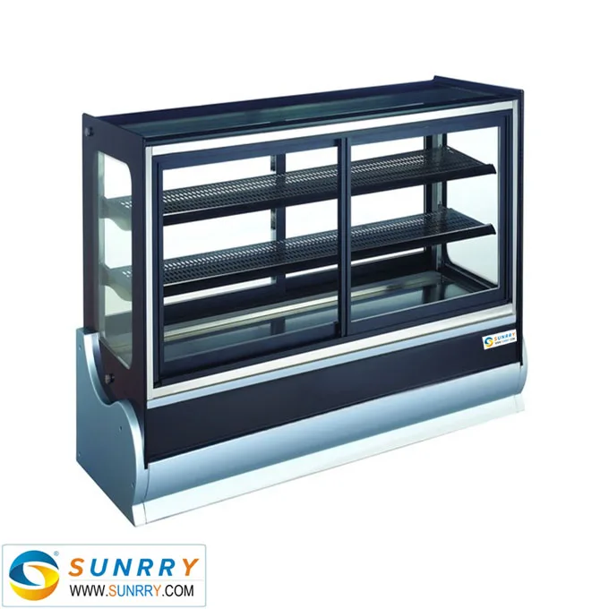SY-CS192D, Cake Showcase - 192L, 900mm Length, Front and Behind Doors Opened, 3 Layers, 2 - 8 C.jpg