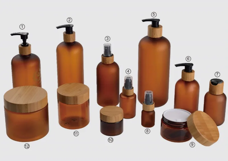 Amber Plastic Bottle Cosmetic Pump Sprayer Cap Shampoo