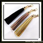 leather tassel / keychain leather tassel/metal caps tassel
