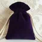 Custom printed luxury drawstring velvet jewelry pouch bag