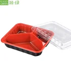 Easy Green disposable 3 compartment food container packaging lunch bento box pp plastic with lids