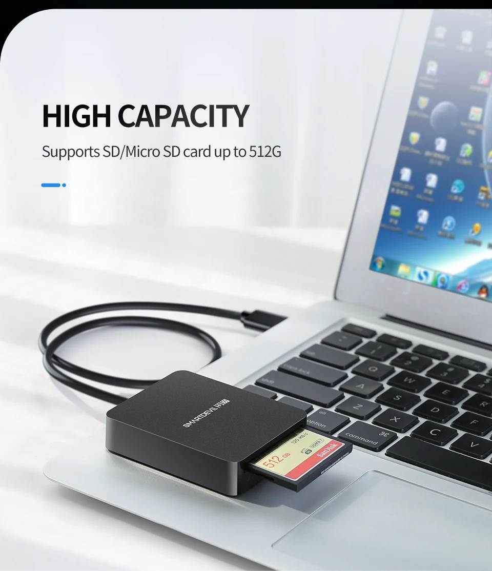 SmartDevil Card Reader USB 3.0 All In One UCB SD TF CF/MS Compact Flash Smart Memory Card Adapter USB OTG SD Card Reader - ANKUX.COM