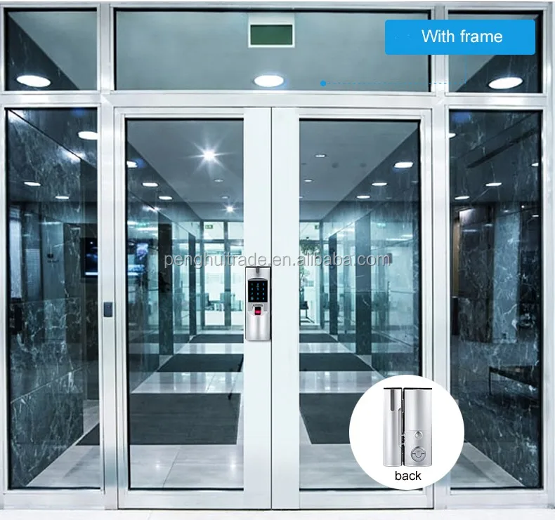 Zinc Alloy Office Digital Rf Card Keypad Biometric Smart Glass