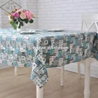 100% Polyester Pretty Cat Printed Canvas Linen Cheap Fabric Tablecloth