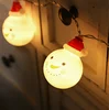 2M 10LED Christmas red hat snowman old man string lights flashing battery string
